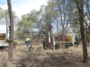 Foundation investigation for mono power poles. Powerlink project between Combabula and Wandoan